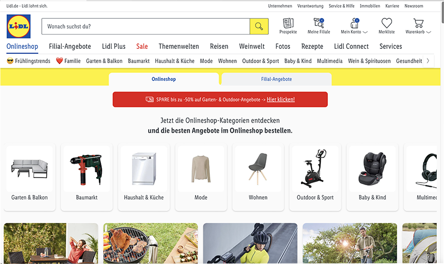 Lidl Onlineshop mit mobilen Klimaanlagen
